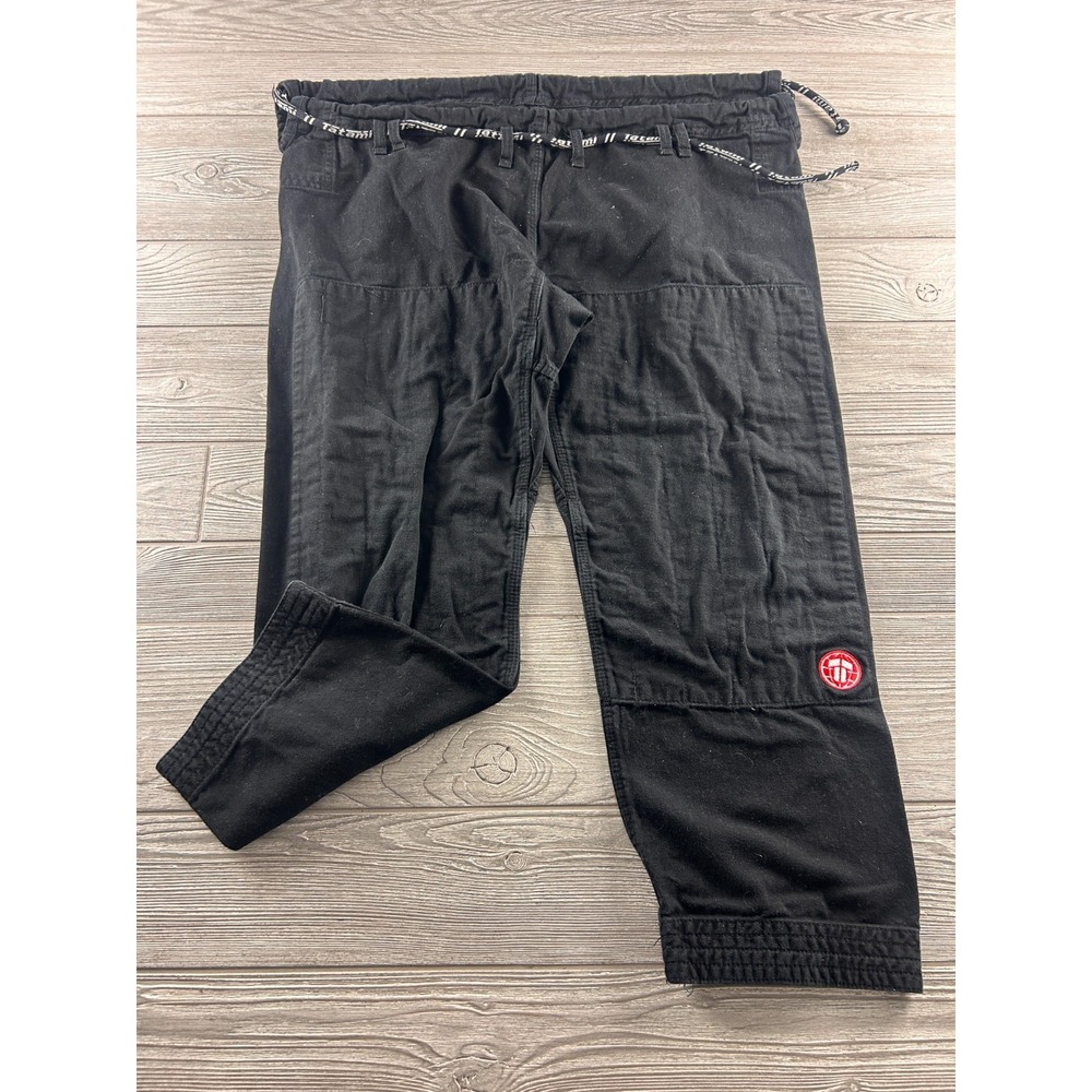 Tatami Fightwear Embroidered Pants Mens A3 Black Jiu Jitsu Bottom Cotton